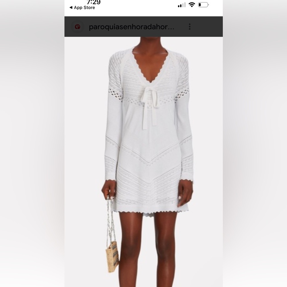 Alexis White Crochet Knit Mini Dress
